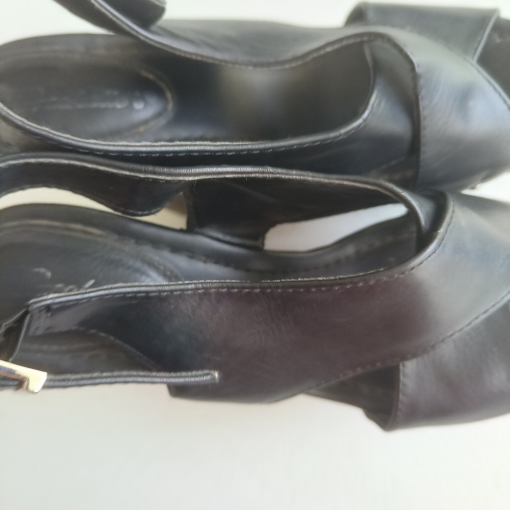 Breckelle's women's platform shoes size 8 Black/brown with open cross toe - Picture 8 of 12